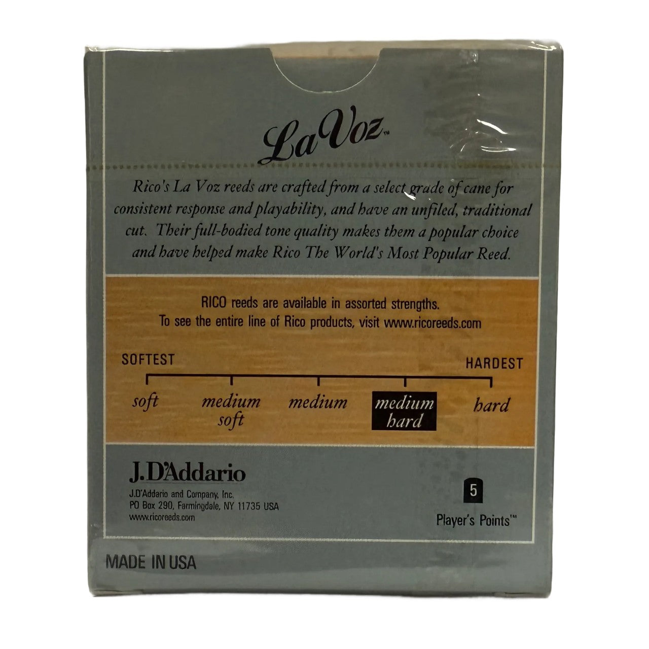 Rico LaVoz Bb Clarinet Reeds 10-Pack Medium Hard