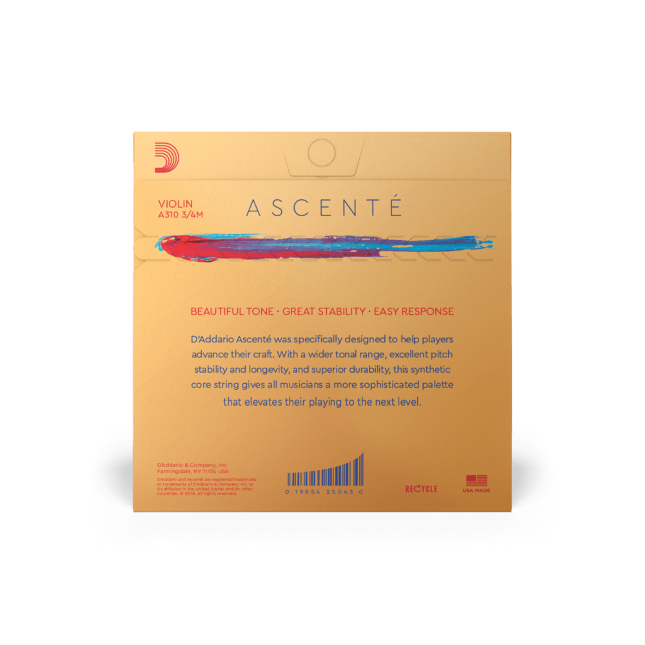 D'Addario Ascente Violin String Set 3/4 Scale