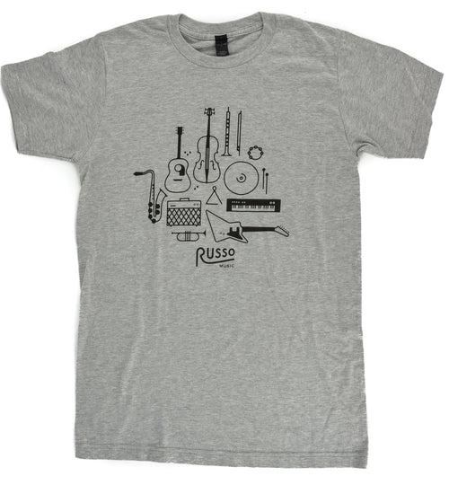 Russo Music 'Instruments' T-Shirt - Heather Grey