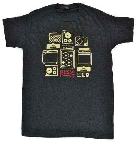 Russo Music 'Amps & Effects' T-Shirt - Heather Grey