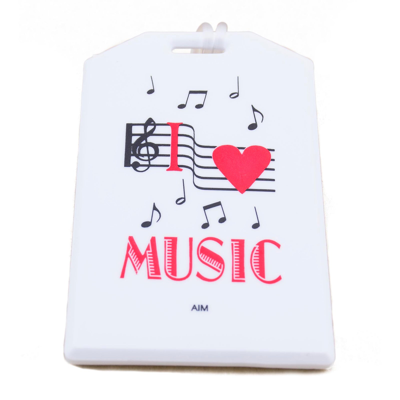 Plastic ID Tag - I Love Music