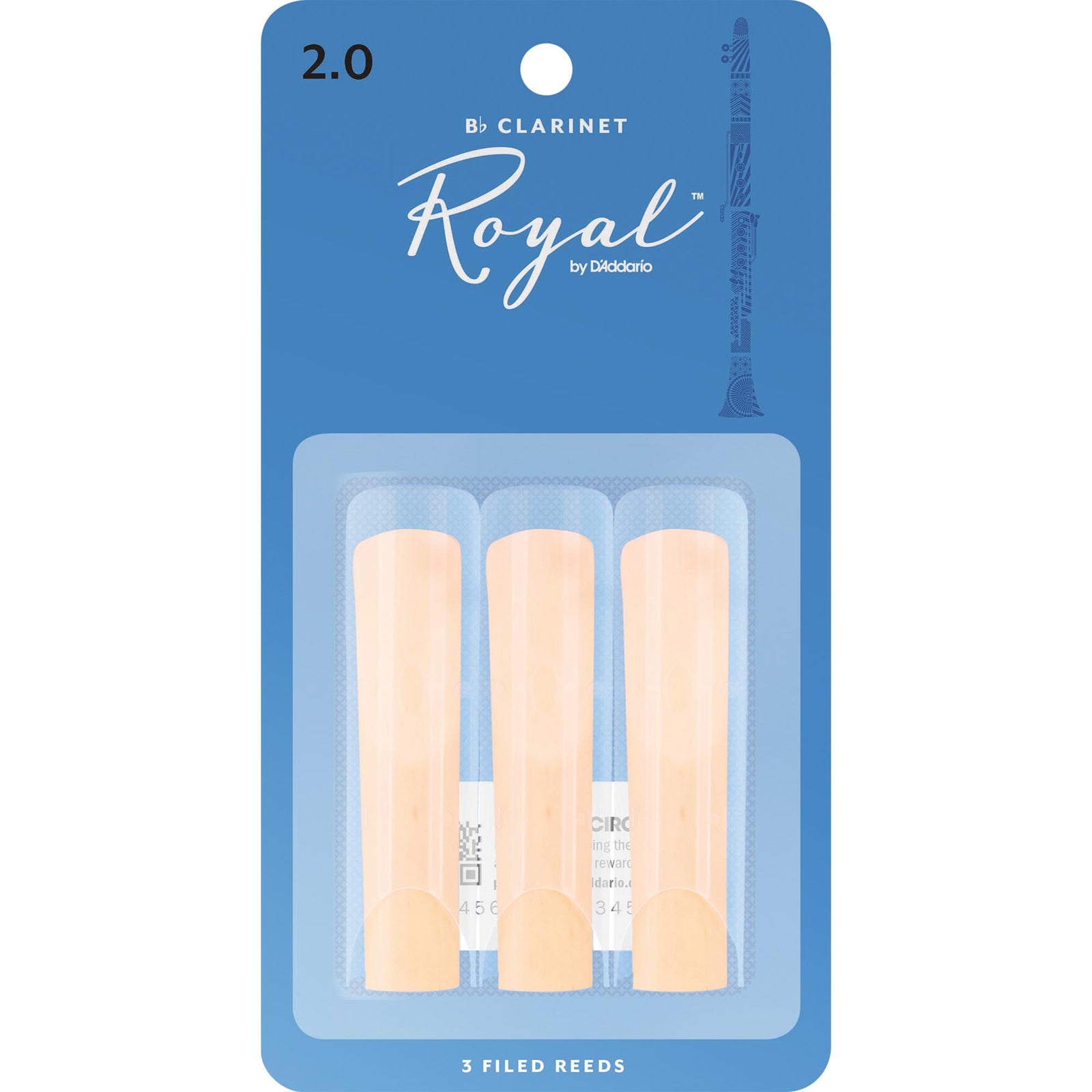 Royal by D'addario Bb Clarinet Reeds (3 Pack)